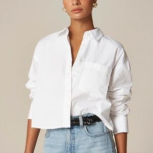 NWT J.Crew Etienne Cropped Button Up Shirt Large